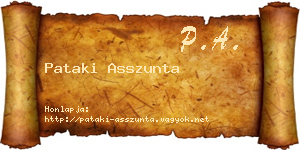 Pataki Asszunta névjegykártya